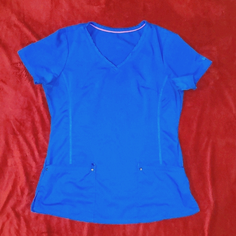 Royal blue scrub top